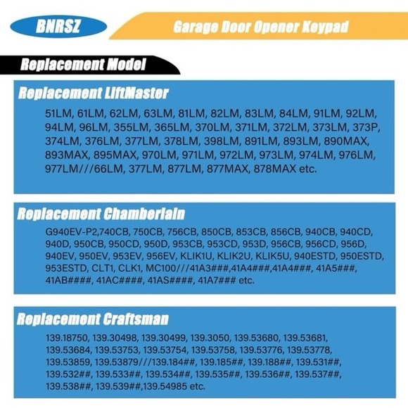 Wireless Garage Door Opener Keypad Remote Compatible with Liftmaster Chamberlain - Picture 3 of 11
